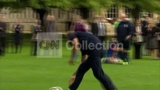 UK:PRINCE WILLIAM PLAYS SOCCER AT BUCKINGHAM