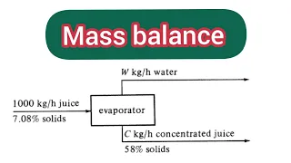 How to perform mass balance calculations|| Biochemical engineering || Evaporator system
