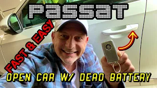 VW PASSAT - LOCKED OUT??? How To Unlock Car With A Dead Battery-Easy!!!  Must Know!