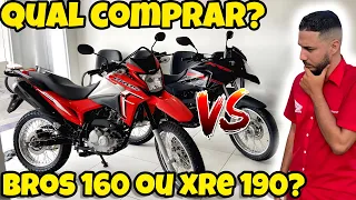 Comparativo BROS 160 vs XRE 190: QUAL A MELHOR em 2023? Design, Painel, Consumo e mais, ATUALIZADO!