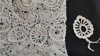 01. Молочная блузка. Листик. Crochet. Ирландское кружево.