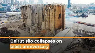 Beirut port silos partially collapse on anniversary of blast