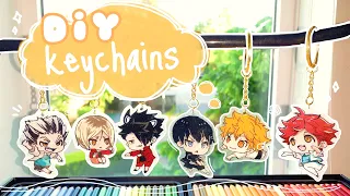 DIY Keychains 🎨: how i make anime plastic charms (ft. haikyuu & shrink plastic)