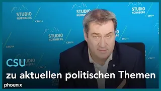 CSU: Markus Söder und Markus Blume zu aktuellen politischen Themen am 20.12.21