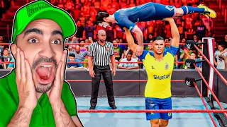 كريستيانو رونالدو ضد ميسي 😍🔥 ( مصارعة حرة و جلد 😱🔥 ) - WWE 2K22