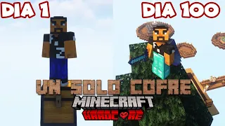 SOBREVIVÍ 100 DÍAS en UN SOLO COFRE en MINECRAFT HARDCORE