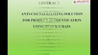 QR code based Product authentication using blockchain | AI | CSE |Majestic Technologies