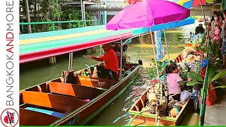 Amazing STREET FOOD at Floating Market in BANGKOK Thailand