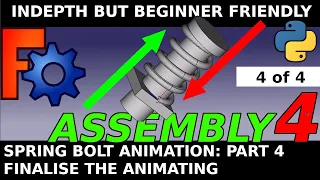 Freecad Assembly Animation Spring moving bodies Part 4 of 4 - Beginner friendly, mechanical movement