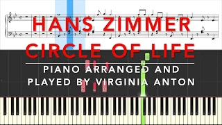 Circle of life Soundtrack Lion King Hans Zimmer Piano Tutorial Instrumental Cover