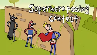 Superhero Peeing Contest - Funny Cartoon Box by @darkcartoon - Hilarious Cartoon Compilation