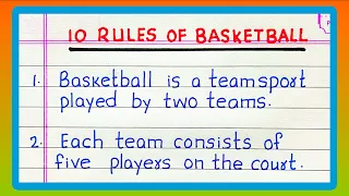 RULES OF BASKETBALL | 5 | 10 RULES OF BASKETBALL