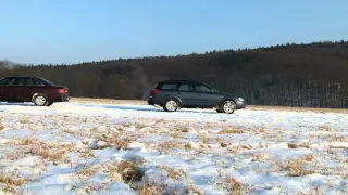 Audi A6 quattro vs. Subaru Outback H6 on ice