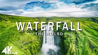 FLYING OVER WATERFALL (4K UHD) - Relaxing Music Along With Beautiful Nature Videos - 4K Video HD