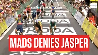 Mads Pedersen HOLDS OFF Jasper Philipsen & Wout van Aert For Stage 8 Win At The Tour de France 2023