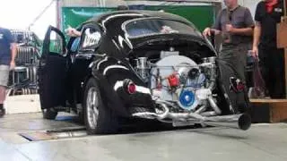 Rod Richardson Black Chopped VW Beetle on Dyno - 2276cc