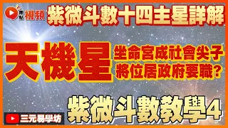 紫微斗數教學4：「天機星」坐命宮必成社會尖子？  天機、天梁星相遇將位居政府要職？ ︱紫微斗數十四主星詳解 #教學 #紫微斗數 #斗數十四星 #紫微坊《三元易學坊》 EP24 20220701B