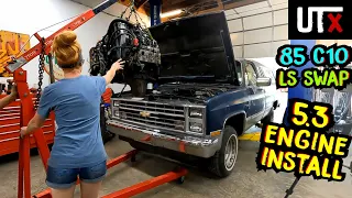 HELLO 5.3! - 1985 CHEVY C10 - LS SWAP - ENGINE INSTALL - UTX