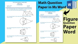 How to Create Math Question Paper in Ms Word Tutorial || Figure Question Paper in Ms Word