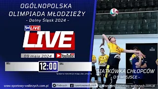 LIVE: Ogólnopolska Olimpiada Młodzieży: mecz o 3 miejsce: Dolnośląskie - Łódzkie