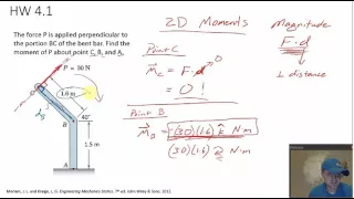 Statics - Moment in 2D example problem