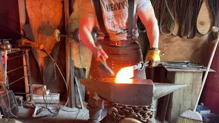 Forging a cleaver from a semi truck leaf spring!