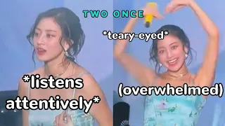 jihyo getting real flustered when brazilian onces did this at concert