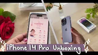 Unboxing iPhone 14 Pro Deep purple + widgets+ accessories! Is it the best camera for YouTube videos?