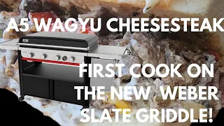 Upscale A5 Wagyu cheesesteak sandwich On the new WEBER SLATE griddle ! @GrillwithWeber