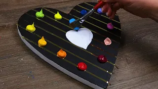 How to Draw Easy Mount on Heart｜Satisfying Acrylic Painting