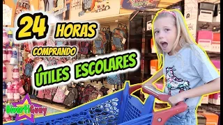 24 HORAS COMPRANDO ÚTILES ESCOLARES 2019!! PASO UN DÍA ENTERO COMPRANDO MATERIAL ESCOLAR