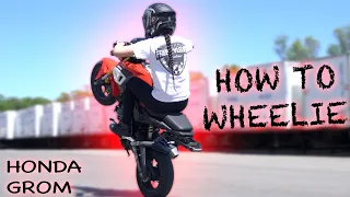 HOW TO WHEELIE - Honda Grom ( 3 Easy Steps... ) Tutorial