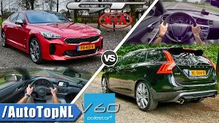 Kia Stinger GT vs Volvo V60 Polestar | ACCELERATION TOP SPEED Exhaust SOUND & POV by AutoTopNL