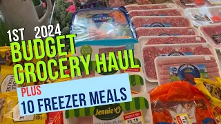 1st Budget Grocery Haul 2024 & 10 EASY Freezer Meals!!!