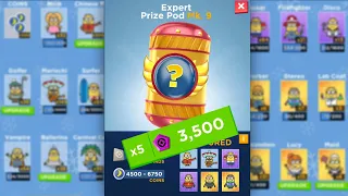 Minion Rush X5 Expert Prize Pod Mk.9 Opening 3500 Tokens gameplay walkthrough ios android