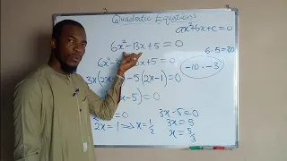 QUADRATIC EQUATIONS | Solution by Factorization.