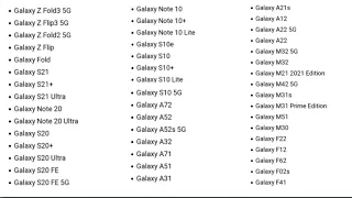 Samsung RAM Plus Feature Eligible Devices- A51 A52 A71 M21 M31 M51 F41 M32 A31 A21S M31S  A72 A32