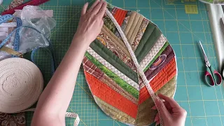 DIY placemat From Fabric Scraps  Easy to sew  Ланчмат Осенний лист из мелких лоскутов