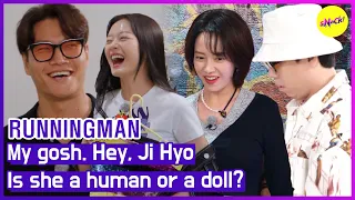 [ГОРЯЧИЕ КЛИПЫ][RUNNINGMAN] Мой Бог. Эй, Чжи Хё Она человек или кукла? (ENGSUB)