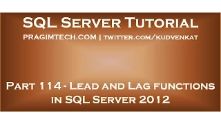 Lead and Lag functions in SQL Server 2012