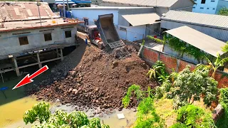 Full Video/Bulldozer Push the to Uninsstall the pond ,Dump trucks5 Ton  Pour soil