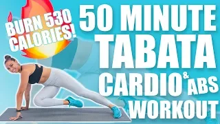 50 Minute Tabata Cardio and Abs Workout 🔥Burn 530 Calories!🔥