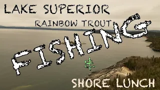 Lake Superior rainbow trout shore lunch.