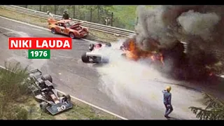 CRASH DE NIKI LAUDA A NURBURING 1976!!!
