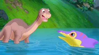 Littlefoot trifft Mo, den schwimmenden Dino | In Einem Land Vor Unserer Zeit IX
