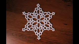 śnieżynka na szydełku crochet snowflake wzór 8