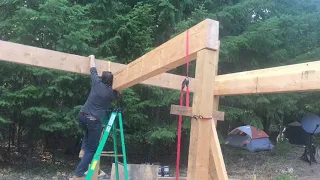 Off grid cabin builds & homesteading  EP. 5 | Begin structural post and beam part 1| CROWSFOOT