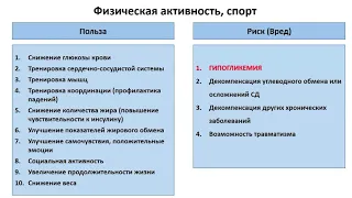 Сахарный диабет 1 типа и физическая активность