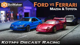 Ferrari vs Ford Mazda & Toyota (KotM4 T2-6) Modified Diecast Racing