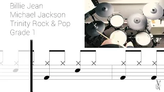 How to play Billie Jean On Drums 🎵 Trinity Rock & Pop Grade 1